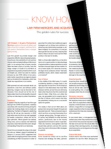 Know How - Law Firm Mergers & Acquisitions